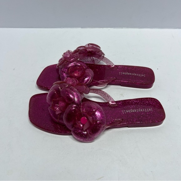 Jeffrey Campbell Floralee Slide Sandal Fuchsia Pink Jelly New Size 8 - Picture 3 of 7